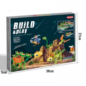 176PCS Steam Puzzle Blok Kit Multi Model DIY Dinosaurus Perakitan Mainan Realistis Pemandangan Hutan Batang Mainan dan Set Bangunan untuk Anak Laki-laki