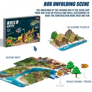 176 szt. Puzzle parowe zestaw klocków Multi Model DIY dinozaury zabawki do montażu realistyczna scena leśna STEM zabawki i zestawy do budowania dla chłopców