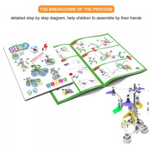 109PCS B/O Flexible Build and Play Kit 5 Model 1-də DIY 3D Puzzle Təhsilli Tikinti Blok Oyuncaqları Uşaqlar üçün