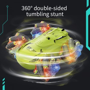 360 Degrees Rotation Remote Control Stunt Car Toy 6-channel Double-sided Flip R/C Drift Car with Colorful Light & Sound Effect