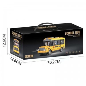 Child 1:30 Scale Yellow Rc Model School Buses Plastic Lighting Vehicle 27Mhz 4-channel Remote Control School Bus Toys for Kids