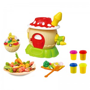Pielāgota mazuļu imitēta virtuves pārtika mājās gatavota veidņu veidošana bērniem agrīnās izglītojošās rotaļlietas mīklas ekstrūdera mašīna koku māja nūdeļu māla gatavošanas rotaļlieta