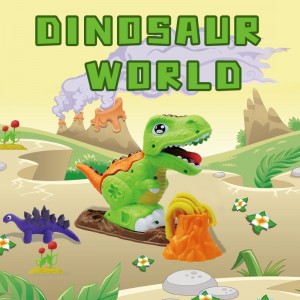 Kohandatud dinosauruste maailma savimängukomplekt väikelapse Montessori plastiliinist mudelikomplekt. Ise ise käsitsi valmistatud värvilised taignamänguasjad lastele