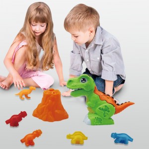 Dinörite dinozawr dünýä toýun oýnamak toplumy Çagalar Montessori plastmassa model toplumy DIY Çagalar üçin elde ýasalan reňkli hamyr oýunjaklary