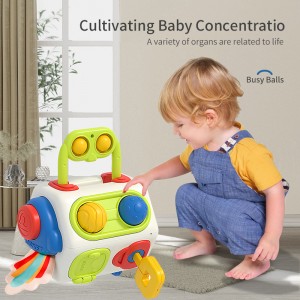 Pjutten Iere Underwiis Unregelmjittich Octaëder Boartersguod Infant Multipurpose Activity Center Montessori Baby Sensory Activity Cube