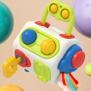 ကလေးငယ်များ၏ အစောပိုင်း ပညာရေးဆိုင်ရာ မမှန်သော Octahedron အရုပ် ရင်သွေးငယ် ဘက်စုံသုံး လုပ်ဆောင်ချက် စင်တာ Montessori Baby Sensory Activity Cube