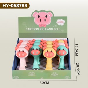 Infant Education Cartoon Pig Shaking Hand Bell Noisy Maker Kids Vision Hearing Development Plastic Teether Rattle Toys for Baby