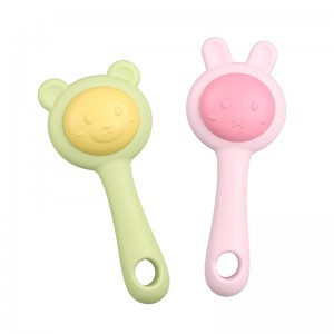 Wholesale Christmas Gift Infant Teething Relief Toy 0-6 Months Newborn Sensory Rattle Shakers Soft Silicone Rattles Baby Toys