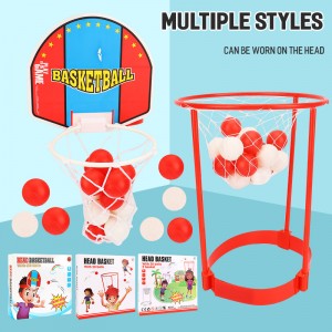 Party Interactive Ball Game Indoor Outdoor Sport Adjustable Basket Net Headband Head Hoop Basketball Toy Set for Kids and Adults