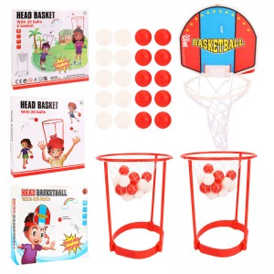 Party Interactive Ball Game Indoor Outdoor Sport Adjustable Basket Net Headband Head Hoop Basketball Toy Set for Kids and Adults