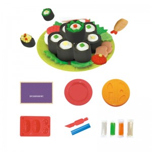 Bolalar uchun Montessori sushi DIY loy asboblari to'plami o'yin xamiri valiklari va kesgichlari o'g'il bolalar uchun ijodiy rangli plastilin o'yinchoqlar