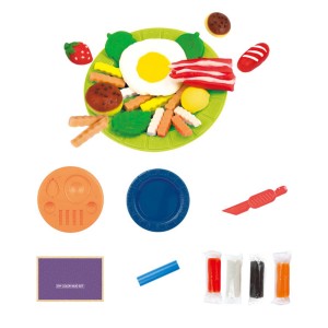 Children’s Early Educational Diy Colored Clay Breakfast Making Mold Kit Plastic Cutter Rollers Tool Non-toxic Colored Dough Toys