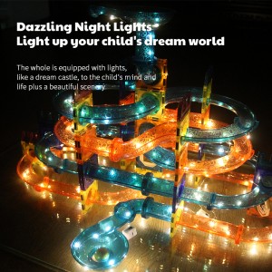 Svijetle u mraku Magnetne građevinske igračke Trkačke staze svjetleće plastične pločice za spajanje magneta Dječji građevinski blok Mramorna lopta za trčanje