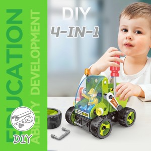 Preschool Educational DIY Assembly Engineering Vehicle Toy Set STEM Learning 60pcs 4-In-1 City Truck Building Block for Kids