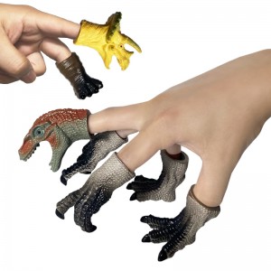 Nyhet Dino Hands Finger Puppet Set Djur Dockteater Teater Rekvisita Party Favors Plast Dinosaur Finger Puppets Leksak för barn
