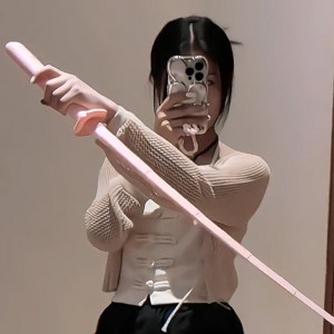 Simulació d'impressió 3D Ganivet de joguina de samurai retràctil Ganivet d'assassí de fulla llarga Cosplay Prop Katana Joguina d'espasa de gravetat telescòpica