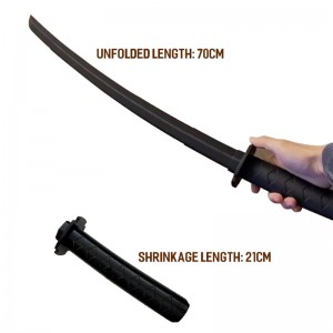 Simulering 3D-print Udtrækkelig Samurai Legetøjskniv Lang Bladet Assassin Knife Cosplay Prop Katana Telescoping Gravity Sword Legetøj
