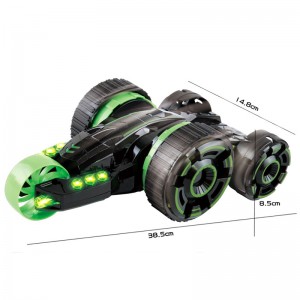 Kids Boys Gift 6-channel Radio-controlled Vehicle 360 Degrees Rotation Double-Sided Rc Stunt Car Toy with Light