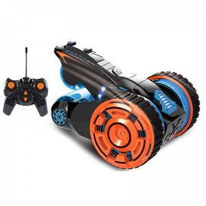 I-360 Degrees Rotation Remote Control Vehicle toys USB Rechargeable Deformation Rc Stunt Car with Cool Light