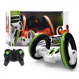 ភ្លើងត្រជាក់ RC Stunt Car Children Boy Surprise Gift កង់ធំពីរបង្វិល Flip Radio Control Stunt Car Toys for Wholesale