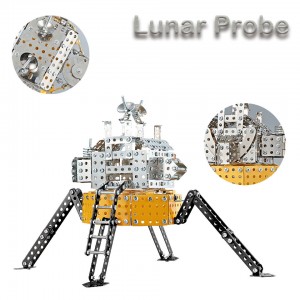 292 peças rompecabezas montagem de liga 3d modelo lunar lander juguetes brinquedos de construção inteligentes bloco de metal quebra-cabeça para crianças