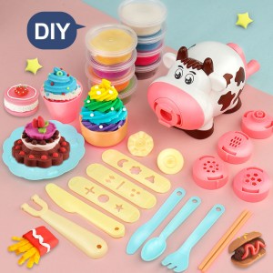 Zarok Tewandin Dilîzin DIY Noddle Ice Cream Machine Çêkirina Clay Toys Color Plasticine Extruders Cutter Play Dough Tools For Kids