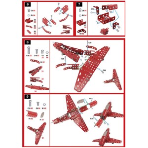 201PCS Samosestavite igrače za letala Intelektualni vijačni povezovalni bloki za letalo letalo Kovinsko letalo DIY gradbeni model