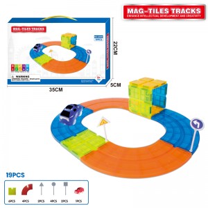 Kids Flexible DIY Assembly Magnetic Slot Car Race Track Toy Set for Boys Girls Gift