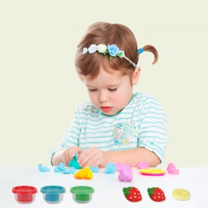 Bērnu radošs DIY plastilīna komplekts Bērniem praktiskās spējas, jautras krāsas māla saldējums, veidņu mīklas rīka rotaļlietas