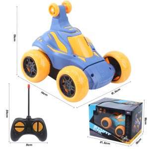 ឧបករណ៍បញ្ជាពីចម្ងាយដែលអាចសាកបាន Flip Spinning Car Toy Musical 360 Degrees Rotation Vehicle Cool Flashing Light Rc Stunt Car For Kids