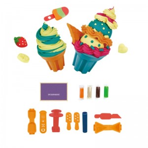 Barn färgglada plastinglass tillverkade DIY Plastic Cutter Roller Set Montessori Ice Cream Maker lerformsats för barn