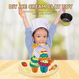 Մանկական գունեղ պլաստիլինե պոպսիկլից պատրաստված DIY պլաստիկ կտրիչի գլանափաթեթների հավաքածու Montessori Ice Cream Maker Clay Mold Kit երեխաների համար