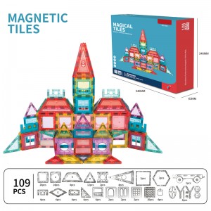 Creative Magnetic Tiles Toys Children Educational Castle Building Block Sets for Wholesale