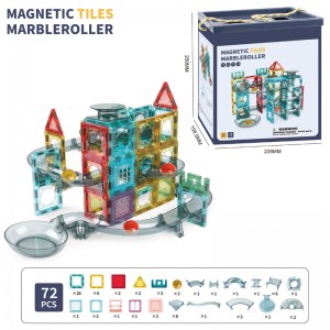 Factory Wholesale Magnetic Rolling Ball Track Toys Kids Assembling Magnet Building Tile Slot Toy
