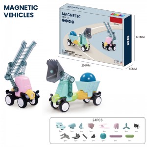 China Wholesale 3D Engineering Vehicle Magnetic Blocks DIY City Construction Truck Building Toy Set for Kids