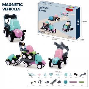 China Wholesale 3D Engineering Vehicle Magnetic Blocks DIY City Construction Truck Building Toy Set for Kids