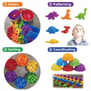 Körpə həssas rəng təsnifatı sayı dinozavr heyvan idrak təhsil interaktiv forma uyğun oyun Uşaqlar Montessori oyuncaqlar