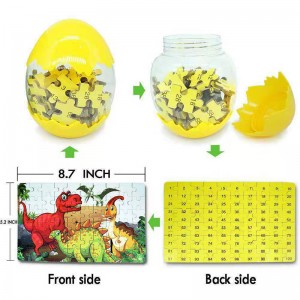 Nije âlder-bern ynteraktyf Montessori-spiel DIY Dinosaur Egg Jigsaw Puzzle Krystkado's Bern Edukatyf houten puzzelboartersguod