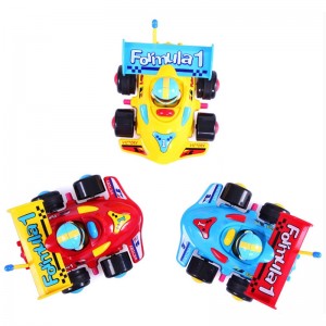 Ụmụaka na-ere ọkụ eletrik Acousto-Optic Cartoon 2CH Rc F1 Car Steering Wheel Remote Control Racing Car Toy with Light and Music