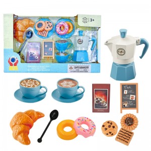 Play House Bread Toy Coffee Pot Coffee Cups Plates Set Toy Children Coffee Shop Barista Role-Playing Game