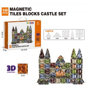 High Quality 3D Diamond Magnet Building Block Set STEM Educational Magnetic Tiles Toys for Children