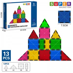 Kids Educational Magnet Tiles Set DIY Construction Castle Magnetic Building Blocks Toy