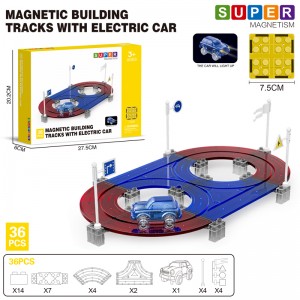 Kids Flexible DIY Magnetic Building Slot Toy Race Track Sets with Electric Light Up Cars