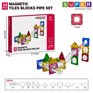 Wholesale Kids Magnetic Tile Construction Building Block Rolling Ball Track Toys
