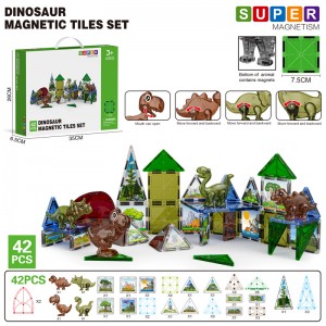 STEM Montessori 3D Dinosaur Magnetic Tiles Building Block Toy for Toddler Gift