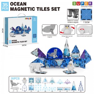 Wholesale Creative Ocean Animal Magnetic Tiles Building Blocks Toy Set Kids DIY Magnet Connector Toys