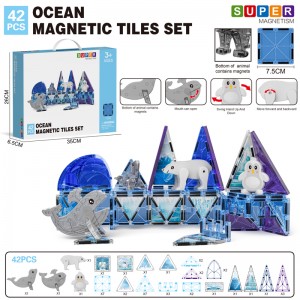 Wholesale Creative Ocean Animal Magnetic Tiles Building Blocks Toy Set Kids DIY Magnet Connector Toys