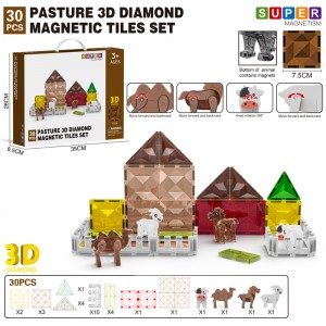 Wholesale Magnetic Tiles Farm Animals Set Toddler Sensory Magnet Building Blocks for Boys Girls Kids