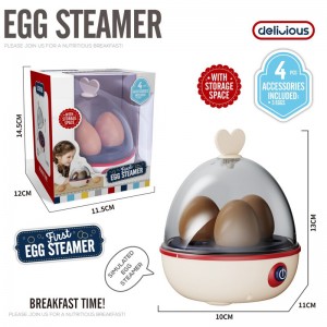 Children Kitchen Cooking Appliances Simulation Egg Steamer Toy Set with Lighting and Sound Effects