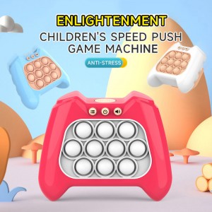 Mainan Fidget Pop Dorong Cepat Gelembung Sensorik Penghilang Stres Mainan Konsol Permainan Bergagang Elektronik Menyala Latihan Reaktivitas Anak-anak